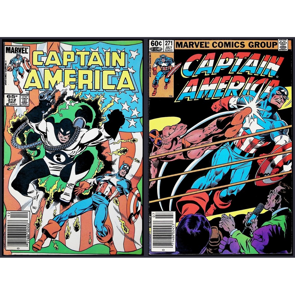 Captain America 2X Marvel Comic Lot 312 271 Newsstand 1st App Flag Smasher